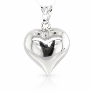 925 HOLLOW PUFFED HEART PENDANT - 31X21 - 4.46g <br/>M10327