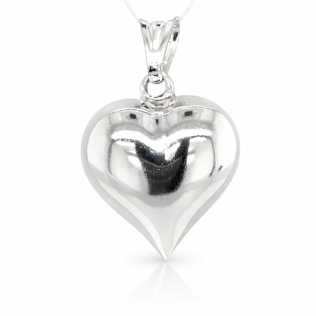 925 HOLLOW PUFFED HEART PENDANT - 31X21 - 4.46g <br/>M10327
