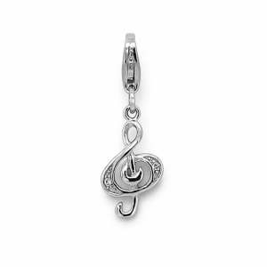 925 CZ PAVE OPEN TREBLE CLEFF CHARM - 26X9 - 0.96g <br/>M10329