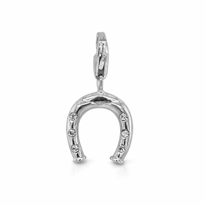 925 RH PL CZ PAVE HORSESHOE CHARM - 24X12 - 1.3g <br/>M10331