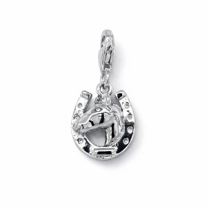 925 HORSE HEAD IN HORSESHOE CHARM - 24X12 - 1.9g  <br/>M10336