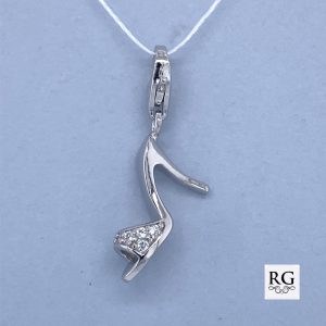 925 RH PL CZ PAVE HIGH HEEL SHOE CHARM - 26X9 1.6g <br/>M10337