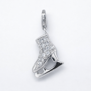 925 CZ PAVE ICE-SKATE SHOE CHARM - 27X13 - 2.9g <br/>M10338