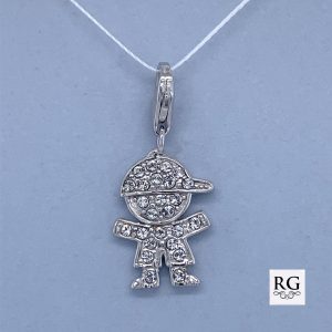 925 CZ PAVE LITTLE BOY CHARM - 27X11 - 2.2g <br/>M10339