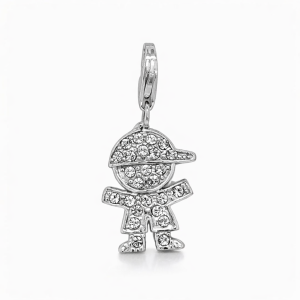 925 CZ PAVE LITTLE BOY CHARM - 27X11 - 2.2g <br/>M10339