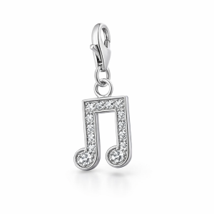 925 CZ PAVE MUSIC NOTE CHARM - 27X11 - 1.5g <br/>M10344