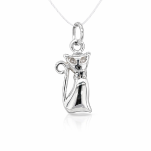 925 PLAIN SITTING CAT CHARM - 21X8 - 1.48g <br/>M10375