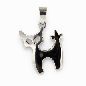 925 PLAIN STANDING CAT DISC PENDANT - 34X23 - 2.5g <br/>M10378