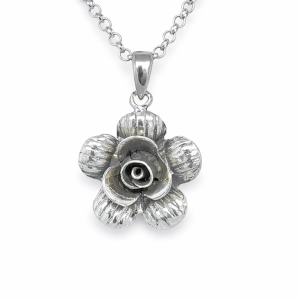 925 OXI 3D FLOWER PENDANT - 29X21 - 4.6g <br/>M10389