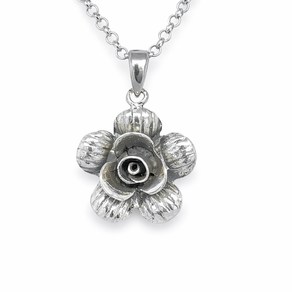 925 OXI 3D FLOWER PENDANT - 29X21 - 4.6g <br/>M10389