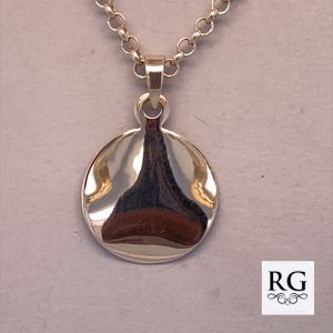 925 PLAIN CONCAVE ROUND DISC PENDANT - 24X16  1.6g <br/>M10408