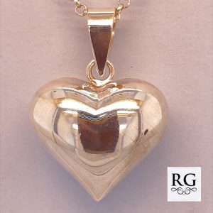 925 PLAIN HOLLOW PUFFED HEART PEND - 35X25 - 6.7g <br/>M10410