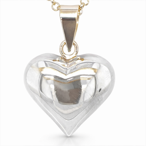 925 PLAIN HOLLOW PUFFED HEART PEND - 35X25 - 6.7g <br/>M10410