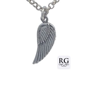 925 OXI ETCH SINGLE ANGEL WING CHARM - 24X7 - 1.1g <br/>M10433