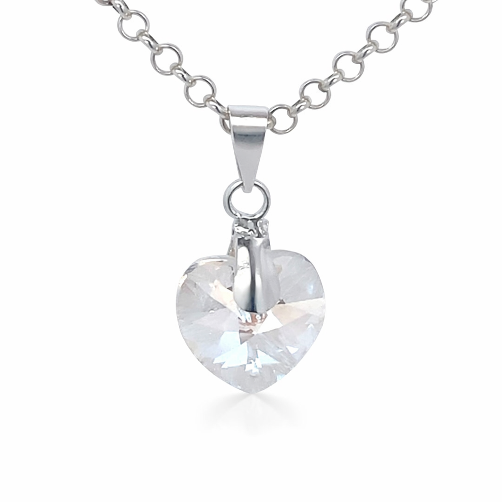 925 FACETED CLEAR SWAROVSKI HEART - 20X10 - 0.76g <br/>M10434