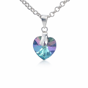 925 FACETED MYSTIC SWAROVSKI HEART - 20X10 - 0.76g <br/>M10435