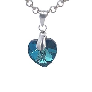 925 FACETED DARK BLUE SWAROVSKI HEART  20X10 0.76g <br/>M10436