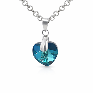 925 FACETED DARK BLUE SWAROVSKI HEART  20X10 0.76g <br/>M10436