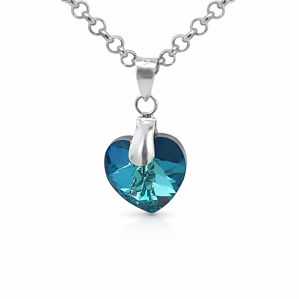 925 FACETED DARK BLUE SWAROVSKI HEART 20X10 0.76g <br/>M10436