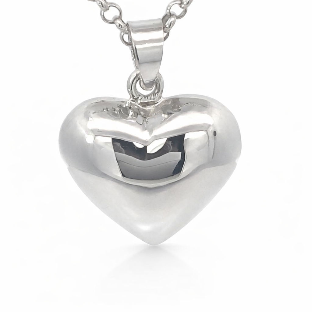 925 HOLLOW PLAIN PUFF HEART - 26X20 - 3.9g <br/>M10438