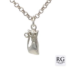 925 PLAIN SITTING CAT CHARM - 21X8 - 1.4g <br/>M10446