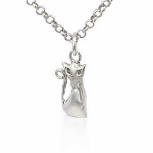 925 PLAIN SITTING CAT CHARM - 21X8 - 1.4g <br/>M10446