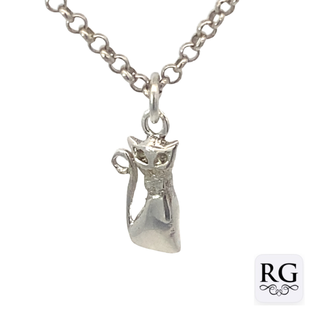 925 PLAIN SITTING CAT CHARM - 21X8 - 1.4g <br/>M10446