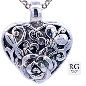 925 EL F FLOWER+BUTTERFLY FIL HEART - 31X26 - 3.9g <br/>M10467