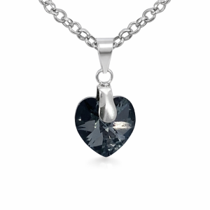 925 FACETED BLACK SWAROVSKI HEART - 20X10 -  0.76g <br/>M10470