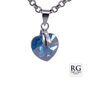 925 FACETED LIGHT BLUE SWAROVSKI HEART 20X10 0.76g <br/>M10471