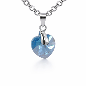 925 FACETED LIGHT BLUE SWAROVSKI HEART 20X10 0.76g <br/>M10471