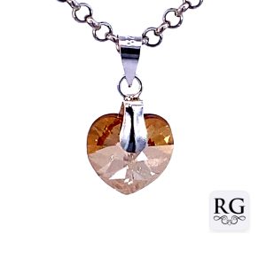 925 FACETED CITRINE SWAROVSKI HEART 20X10 0.76g <br/>M10472