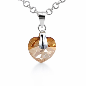 925 FACETED CITRINE SWAROVSKI HEART 20X10 0.76g <br/>M10472