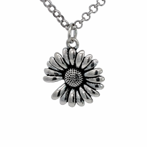 925 OXI ETCHED DAISY CHARM - 20X15 - 1.24g <br/>M10477