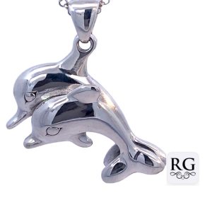 925 ELECTROF DBL DOLPHIN BULKY PEND - 46X41  6.9g  <br/>M10498