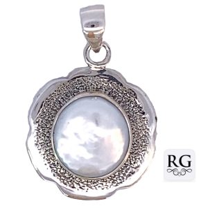 925 OXI FW PEARL TUBE SET ETCHED PEND - 37X25  6.2 <br/>M10506