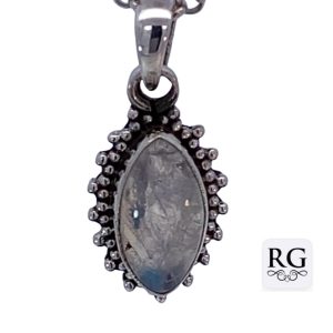 925 OXI MARQUISE MOONSTONE VINTAGE PEND 27X12 2.6g <br/>M10510