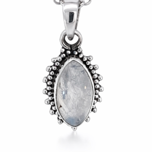 925 OXI MARQUISE MOONSTONE VINTAGE PEND 27X12 2.6g <br/>M10510