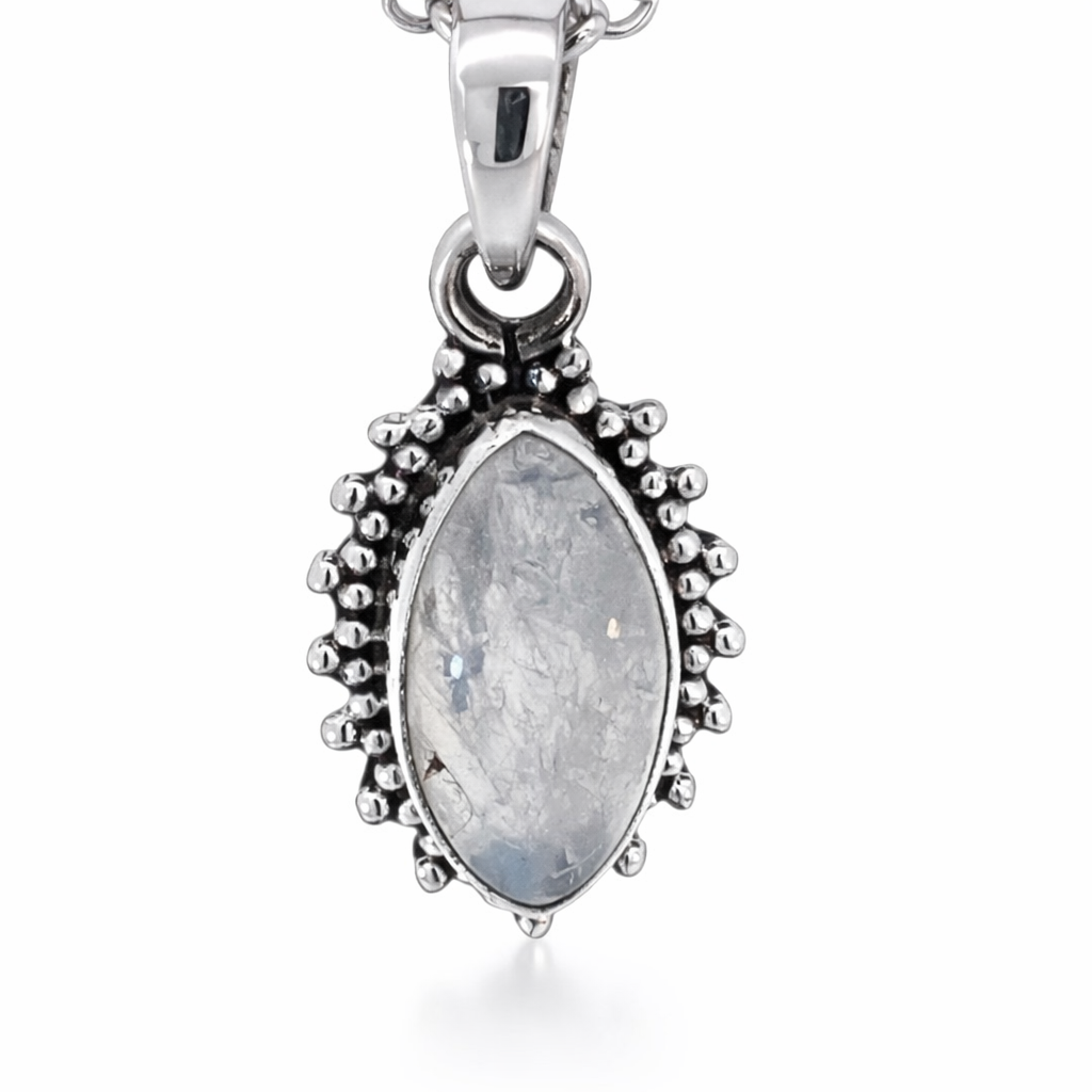 925 OXI MARQUISE MOONSTONE VINTAGE PEND 27X12 2.6g <br/>M10510