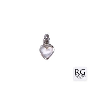 925 MOP FLAT HEART CHARM - 14X8 - 0.7g <br/>M10519