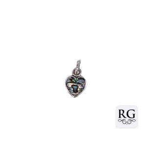 925 ABALONE FLAT HEART CHARM - 14X8 - 0.7g <br/>M10519A