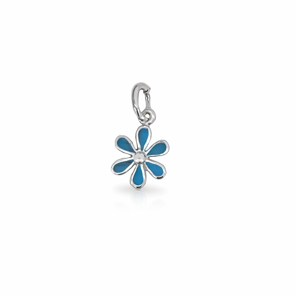 925 TURQUOISE TUBE SET DAISY CHARM - 17X9 - 0.6g <br/>M10521T