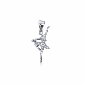 925 CZ PAVE DANCING BALLERINA PEND - 30X12 - 1.4g <br/>M10525