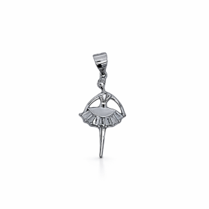 925 BAG CZ PAVE BALLERINA PENDANT - 33X15 - 1.7g <br/>M10526