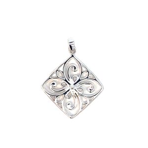 925 FILIGREE SQUARE FLAT PENDANT - 33X25 - 2.84g <br/>M10529