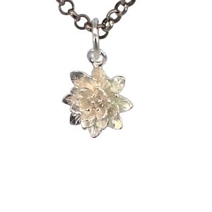 925 MATT TEXTURED 3D LOTUS FLOWER CHARM 18X10 1.16 <br/>M10534