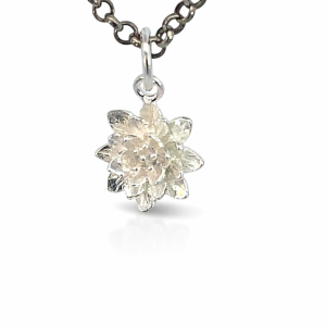 925 MATT TEXTURED 3D LOTUS FLOWER CHARM 18X10 1.16 <br/>M10534