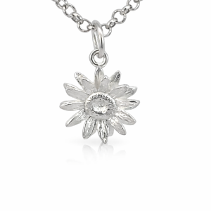 925 MATT TEXTURED 3D FLOWER CHARM - 20X12 - 1.13g <br/>M10535