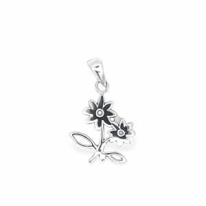 925 PLAIN DBL CUT OUT FLOWER PENDANT - 27X16  2.1g <br/>M10537