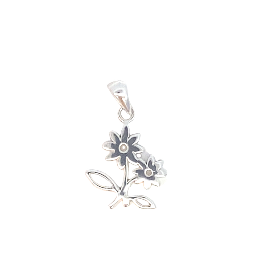 925 PLAIN DBL CUT OUT FLOWER PENDANT - 27X16 2.1g <br/>M10537
